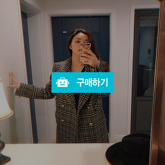 금장 단추 체크 더블 롱코트 / 캡티베이트님의 스토어 / 디비디비 / 구매하기 / 특가할인