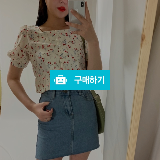 스퀘어넥 플라워 퍼프 반팔블라우스 / 러브피기님의 스토어 / 디비디비 / 구매하기 / 특가할인