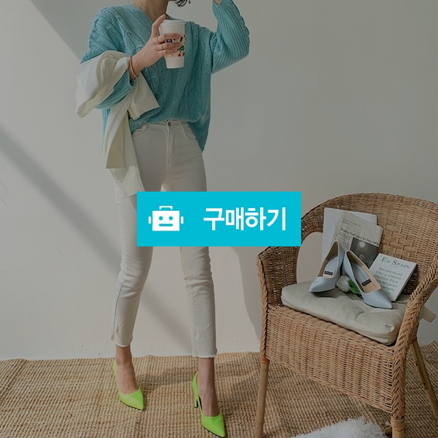 면 컷팅 스판 베이지 블랙 화이트 바지 / 라뮤엣 / 디비디비 / 구매하기 / 특가할인
