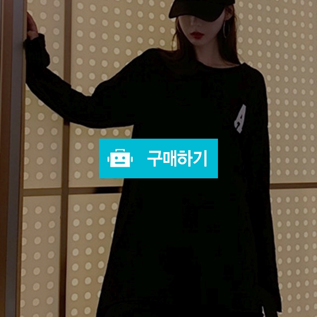[ZE21] 옆 절개 영문프린팅 긴팔 롱 티셔츠 / 더퍼니잇 / 디비디비 / 구매하기 / 특가할인