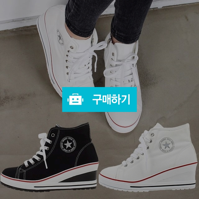 마리오탈라리코 캔버스 클래식 웨지힐 지퍼 키높이스니커즈 6cm굽 여성스니커즈 여자캔버스화 / 마리오탈라리코님의 스토어 / 디비디비 / 구매하기 / 특가할인