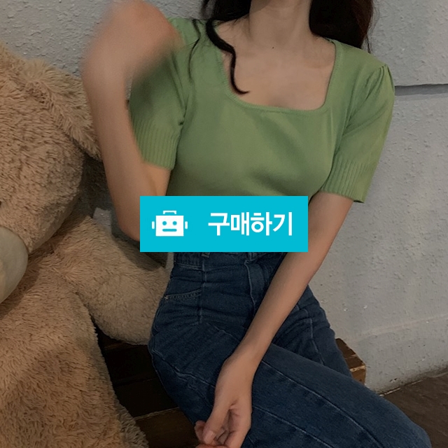 루이네 반팔 스퀘어넥 니트 / 무드본 / 디비디비 / 구매하기 / 특가할인