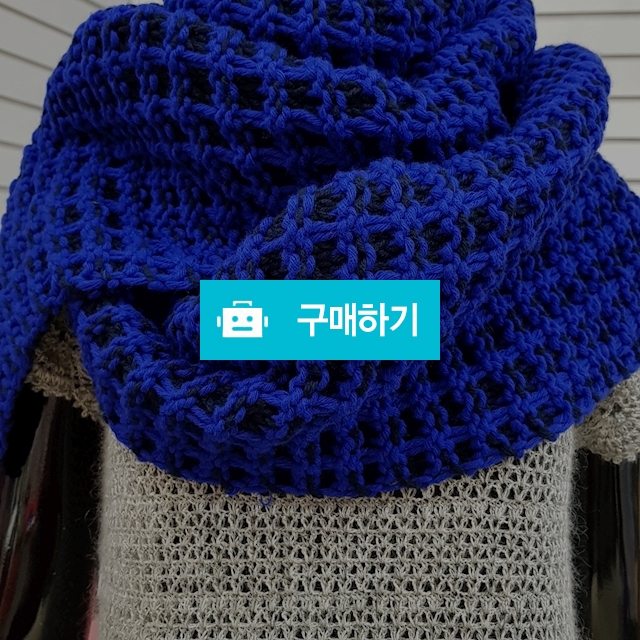 와플목도리(검정+블루)  100%울 이태리실   / 뜨개사랑님의 스토어 / 디비디비 / 구매하기 / 특가할인