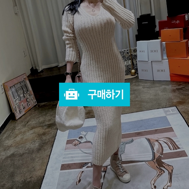 하찌 브이넥 맥시 니트ops 2color / 니니비브 / 디비디비 / 구매하기 / 특가할인