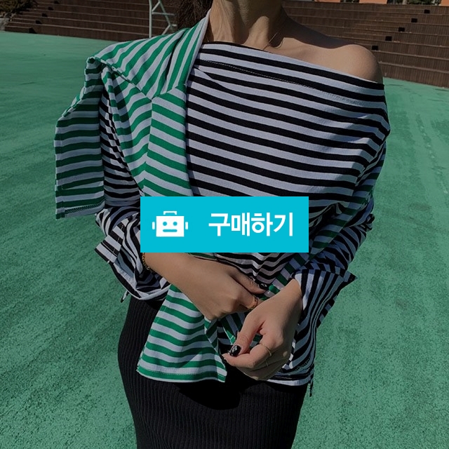 스트라이프 단가라 오프숄더티 / 소이라인 / 디비디비 / 구매하기 / 특가할인