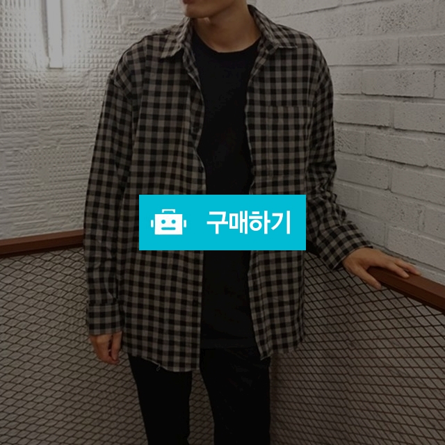 오버핏 체크 셔츠 남방 블랙 / 메데토 / 디비디비 / 구매하기 / 특가할인