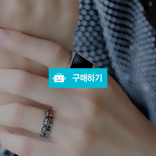 네모 원석 터키석 오닉스 볼드 순은 반지 / 쫑실버 / 디비디비 / 구매하기 / 특가할인
